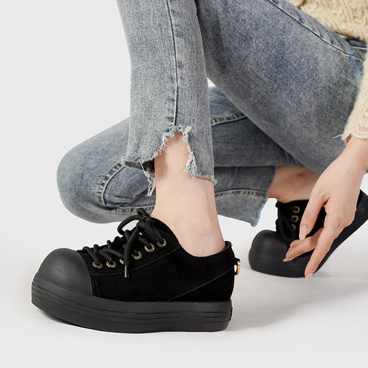 Women's Head Thick Bottom Distressed Dirty Denim Mickey Ugly Women's Shoes