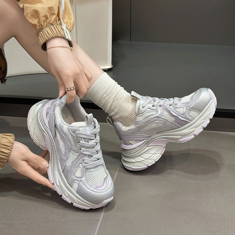 Women's Bottom Fashion Clunky Height Increasing Lightweight Casual Shoes