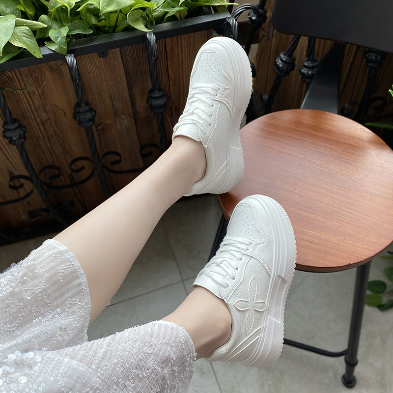 Women's Hidden White Sports Breathable Increased Small Heels