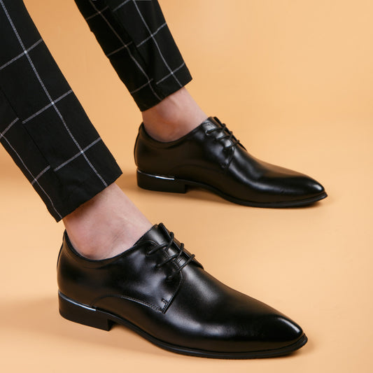 Men's Black Breathable Best Man Wedding Formal Men's Business Leather Shoes