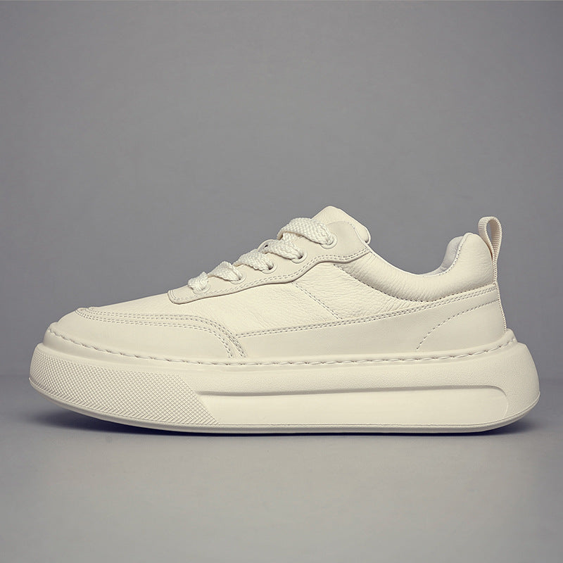 Men's Top Layer Cowhide Versatile Trendy Platform Men's Shoes