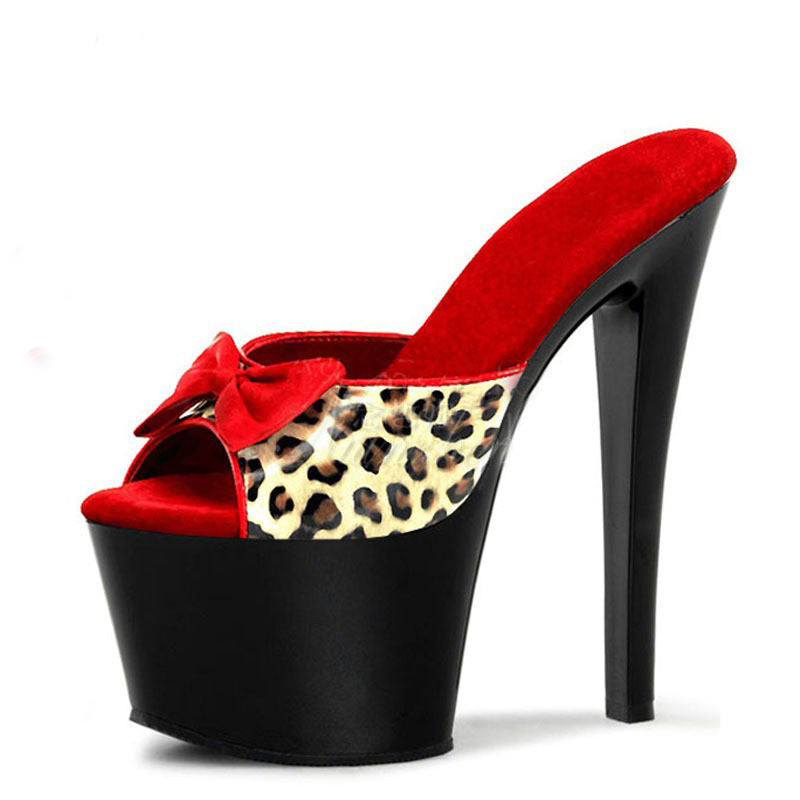 Women's Fashion High Stiletto Crystal Bottom Platform Sandals