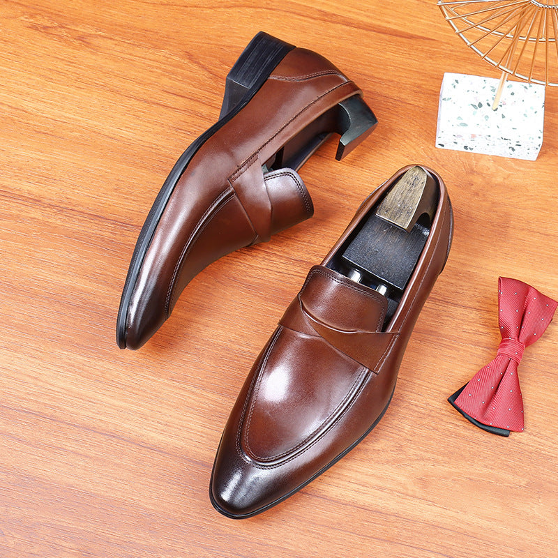 Men's British Slip On Pointed Business One Loafers