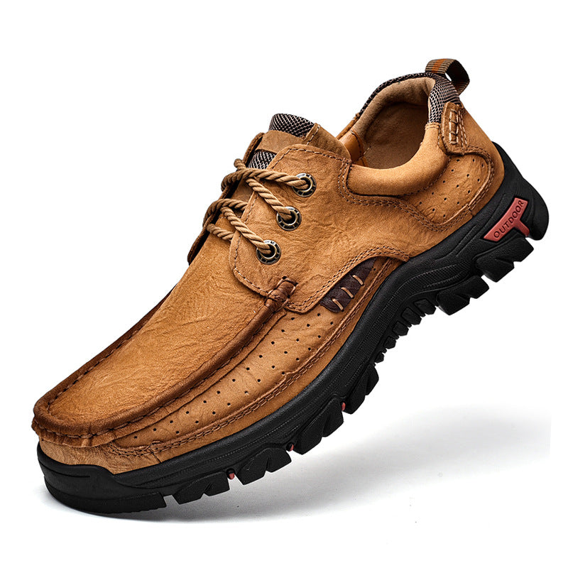 Men's Top Layer Cowhide Genuine Thick Bottom Casual Shoes