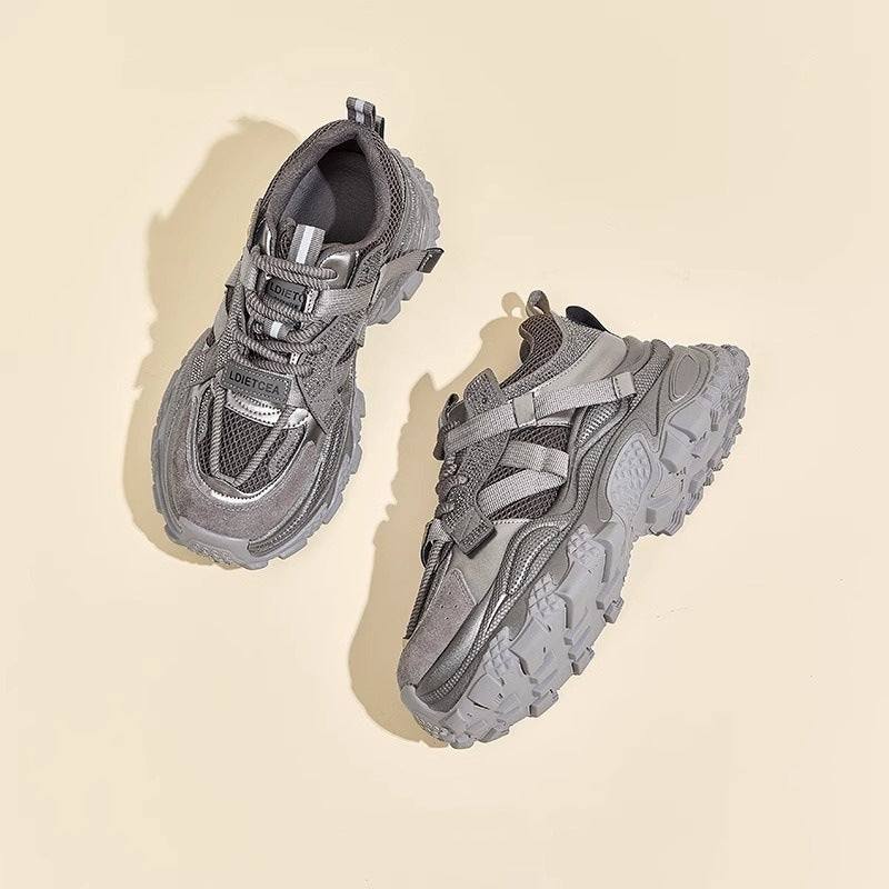 Women's Gu Dad Red Rhinestone Platform Muffin Sneakers