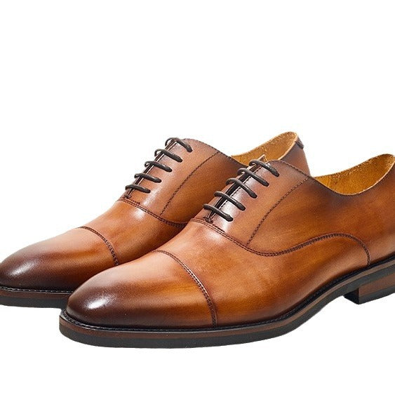 Men's Three Connector British Handmade Oxford Height Men's Shoes