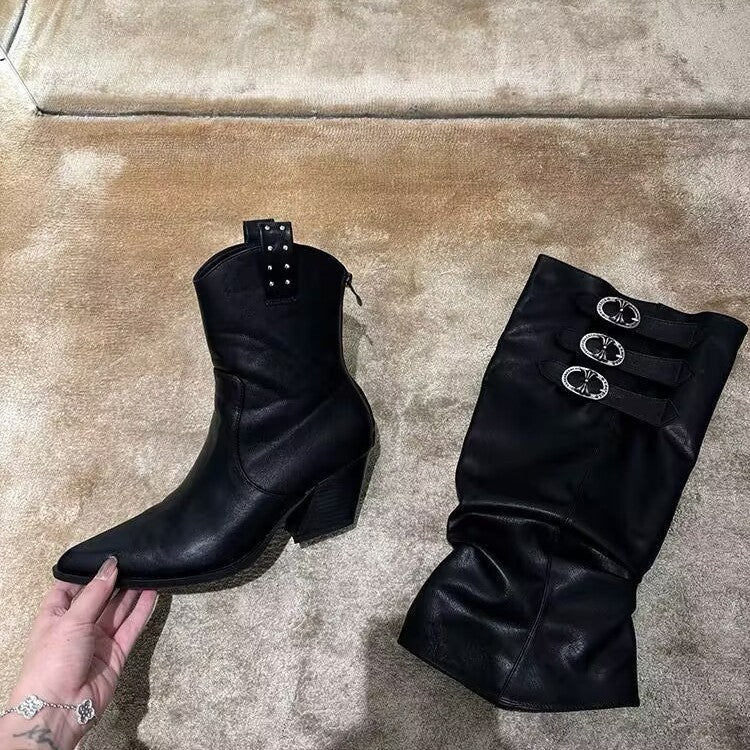 Men's & Women's Thirteen Heart Hardware Buckle Detachable Cover Boots