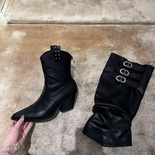 Men's & Women's Thirteen Heart Hardware Buckle Detachable Cover Boots