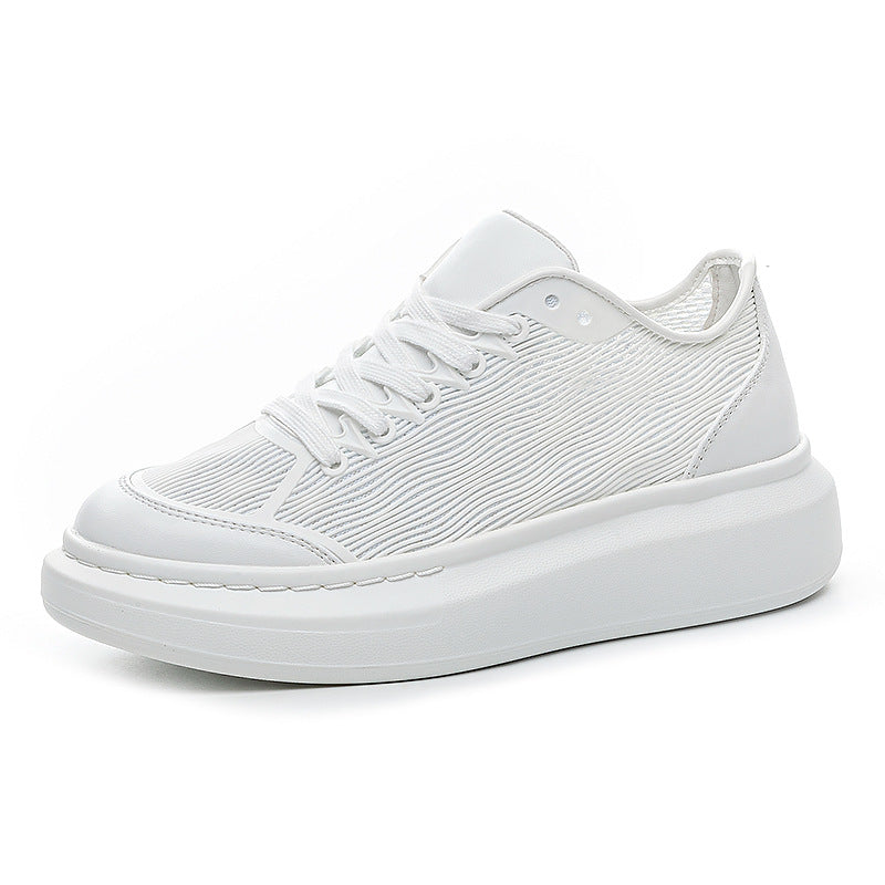 Women's White Breathable Mesh Flat Skate Men's Shoes