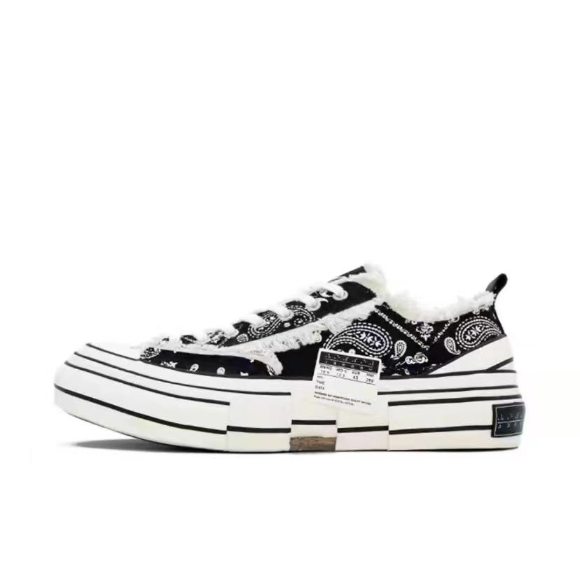 Women's & Men's Support Frayed Edge Trendy Thick Sole Increased Women's Canvas Shoes
