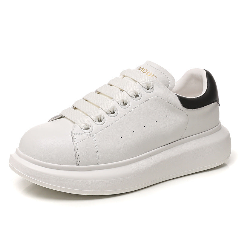 Women's Mcqueen White Flat Elevator Wild Sports Casual Shoes