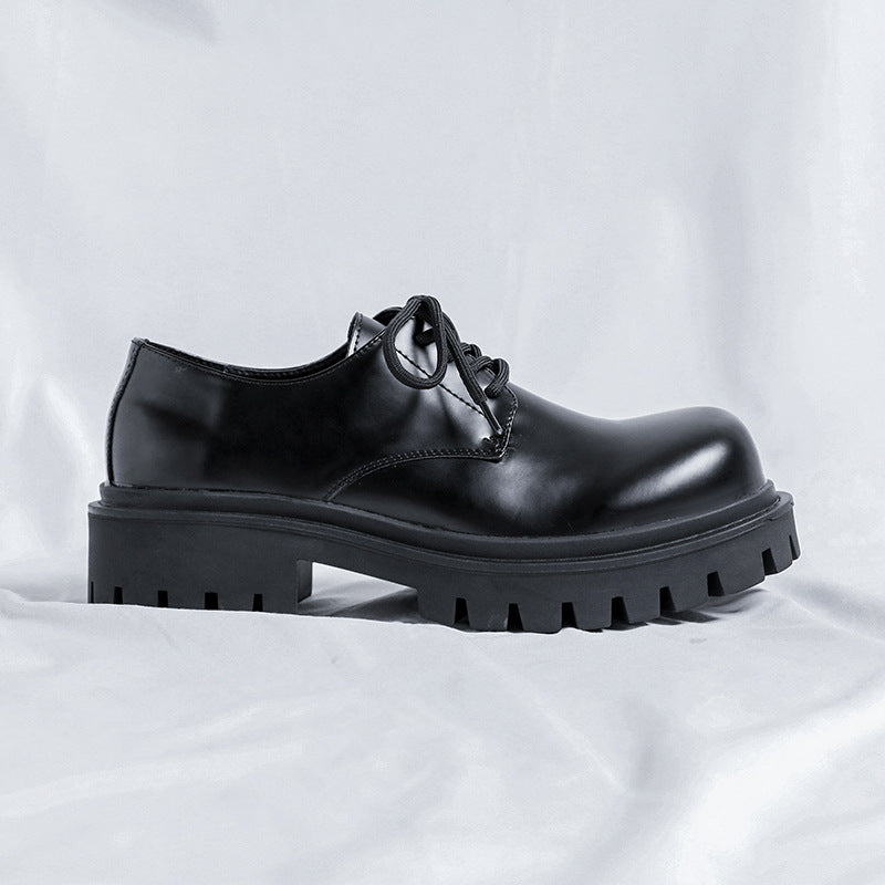 Spring Green Platform British Square Toe Casual Shoes