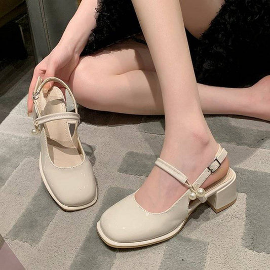 Women's Summer With Skirt Fashion Closed Toe Low Chunky Pumps Women's Shoes