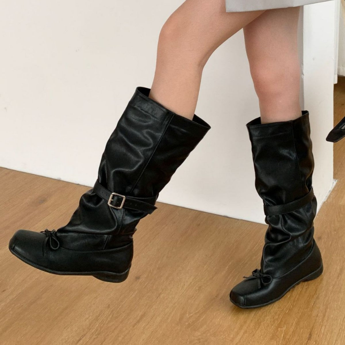 Version Personality Ballet Style Genuine Long Female Bow Boots