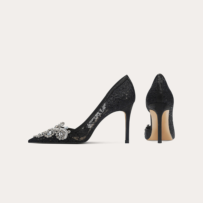 Women's Banquet Bridal Mesh Side Empty Toast Clothing Heels