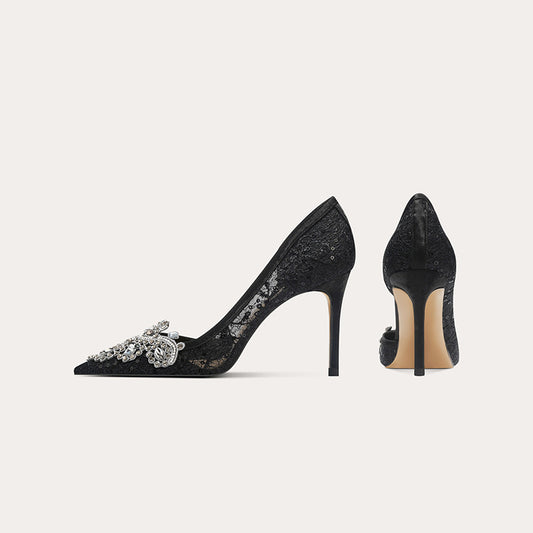 Women's Banquet Bridal Mesh Side Empty Toast Clothing Heels