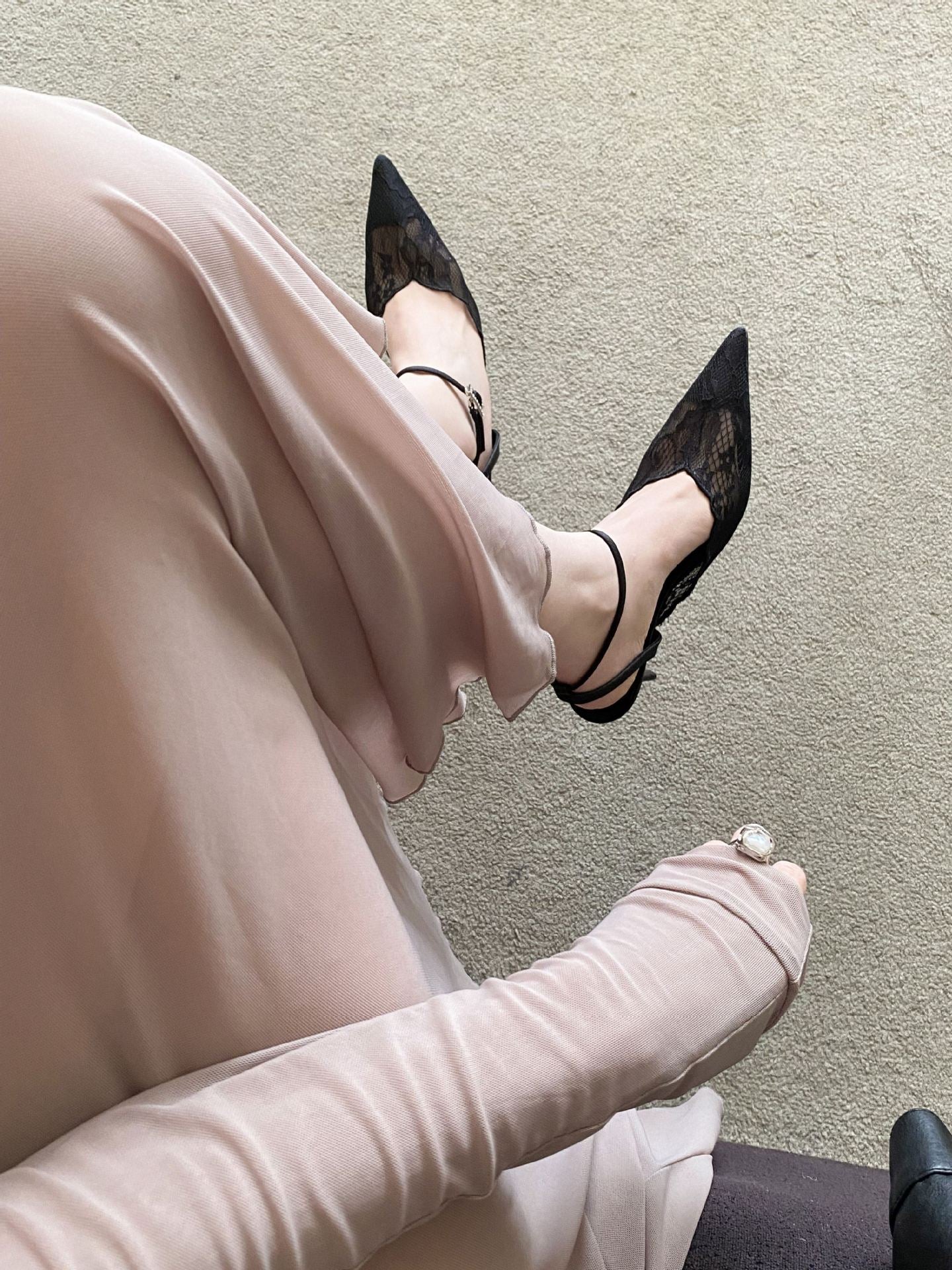 Spring Pointed Toe Stiletto Temperament Slimming French Sexy Heels