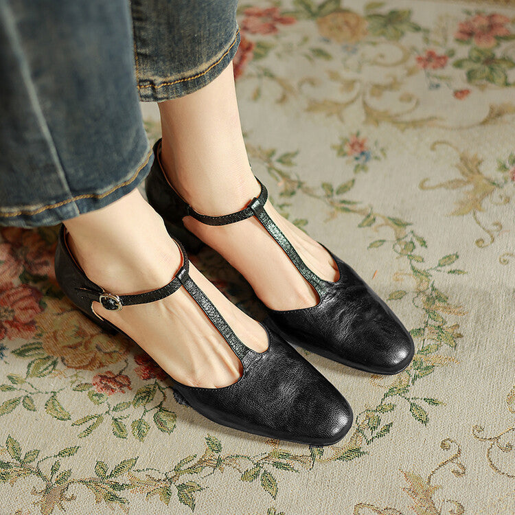 Women's Mid Toe Box Chunky Round Hollow Men's Shoes