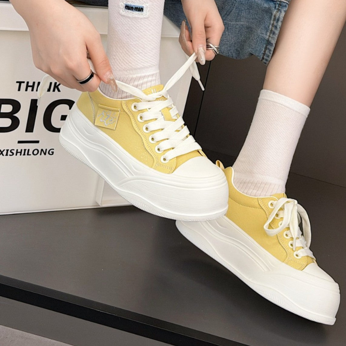 Women's Style Street Design White Spring Round Toe Women's Casual Shoes