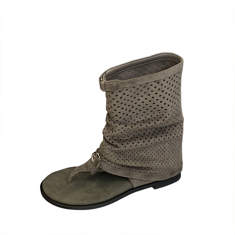 Women's Height Increasing Insole Summer Outdoor Leisure Vacation Boxers Pipe Hollow Sandals