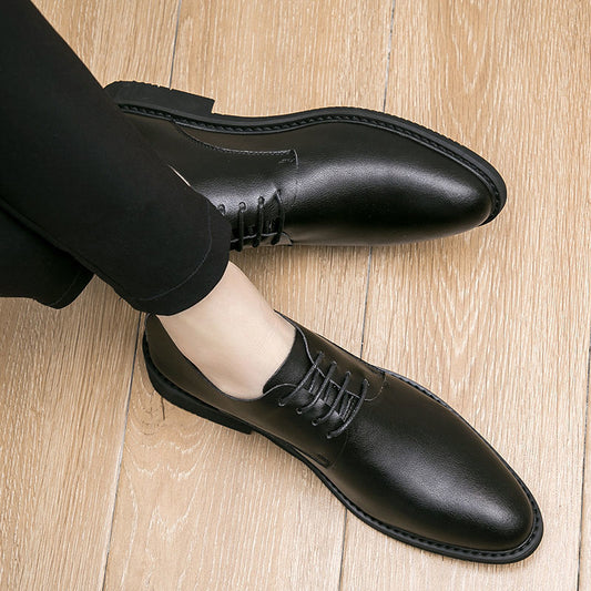 Men's Korean Genuine Heighten Soft Bottom Green British Men's Shoes