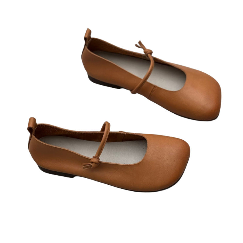 Women's Handmade Genuine Mori Style Artistic Flat Strap First Women's Casual Shoes