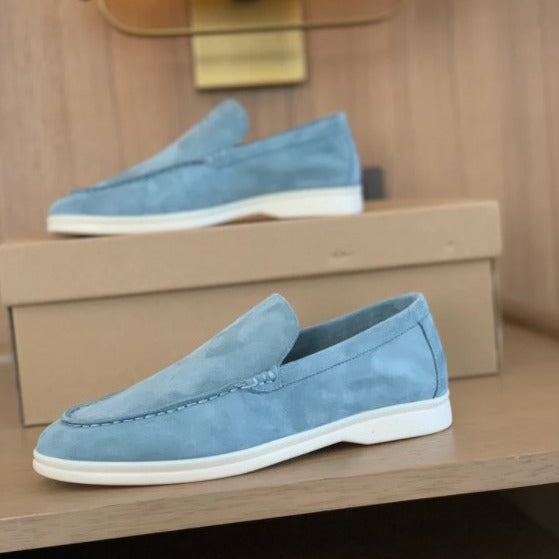 Women's & Men's Beef Tendon Soft Bottom Slip-on Suede Loafers