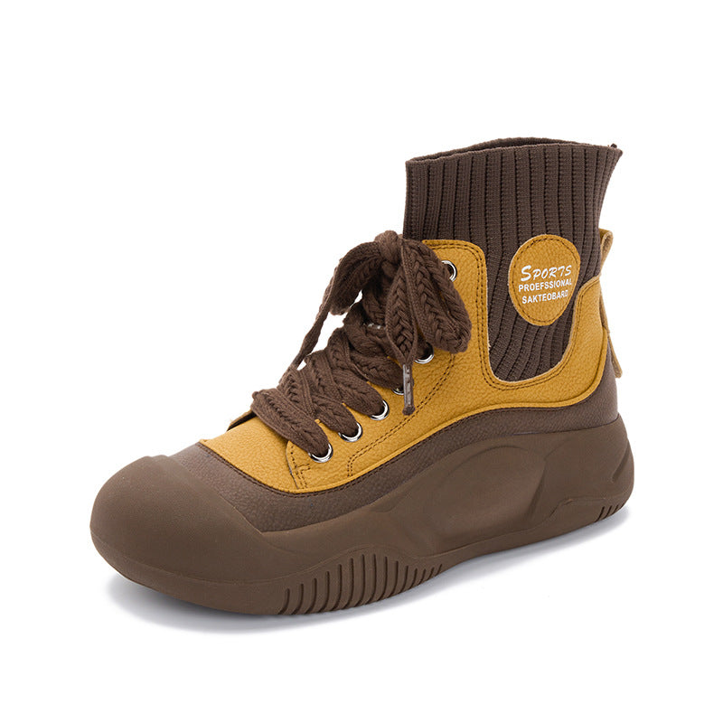 Women's Retro Daddy Elastic Flying Woven Women's Casual Shoes