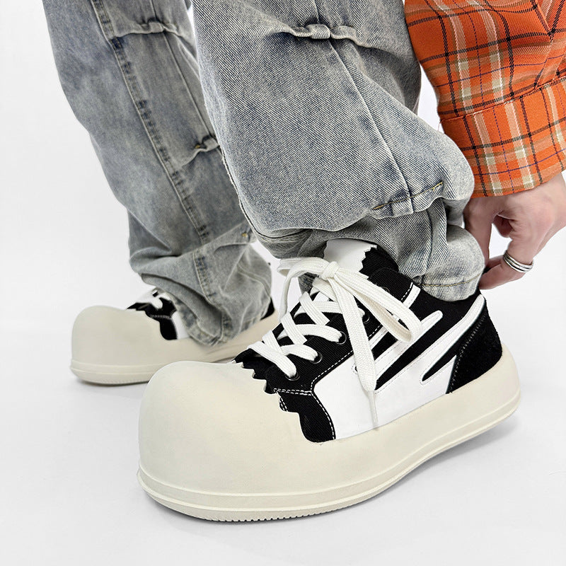 Women's & Men's Shell For Lovers Sports Bread Milk Fragrance Bottom Warped Canvas Shoes