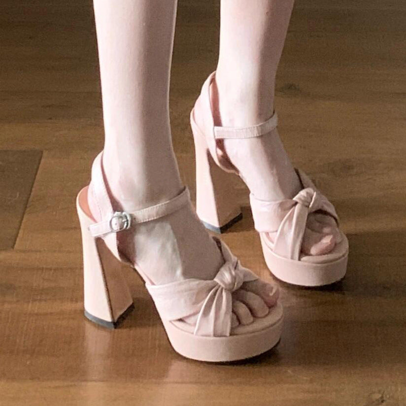 Women's Chunky Summer Outer Wear Dress Beautiful Not Tired Feet Heels