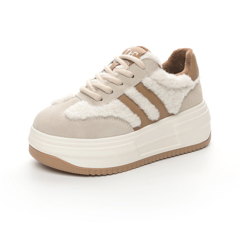 Women's Platform Winter Fleece-lined Sports Korean Warm Women's Cotton Shoes