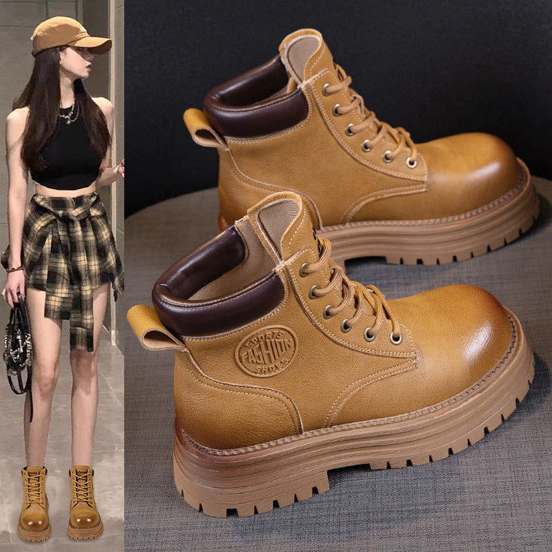 Women's For Worker British Style Ankle Thick Boots