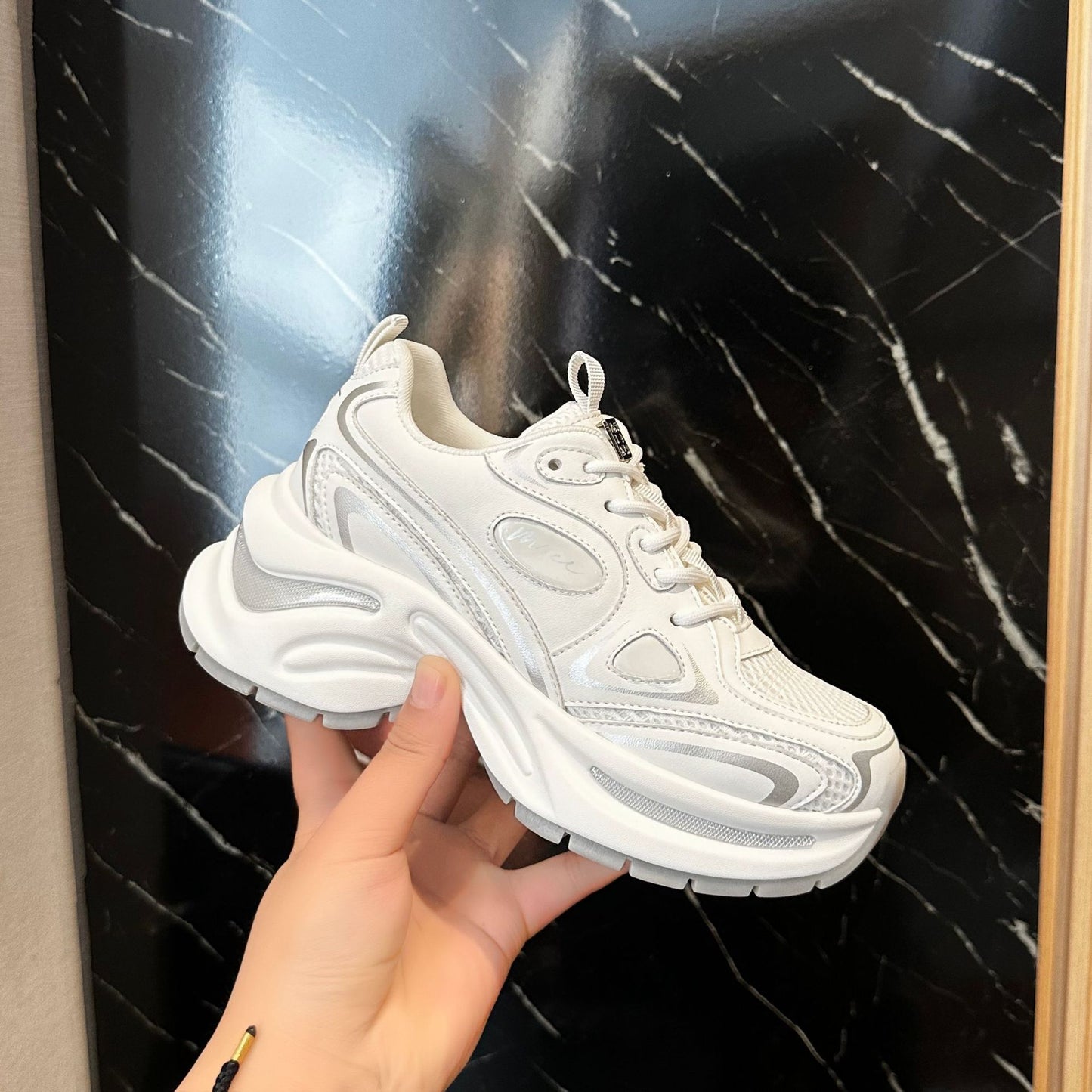 Women's Dad Fashionable Spring Korean Style Thick Sneakers