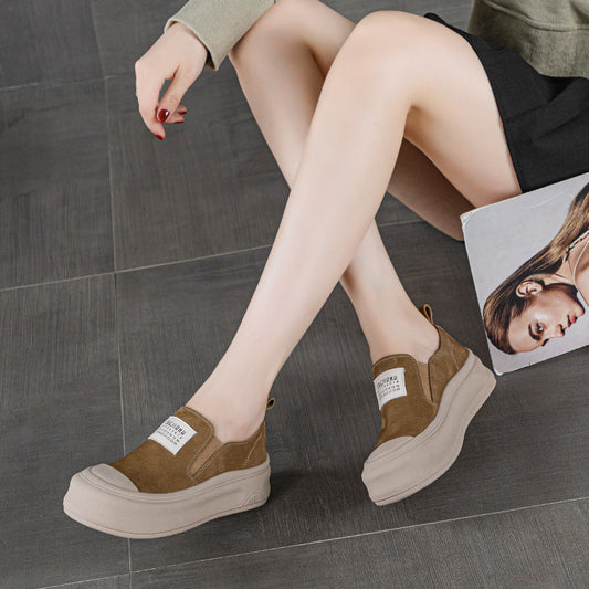 Women's First Layer Cowhide Autumn Genuine Platform Women's Casual Shoes