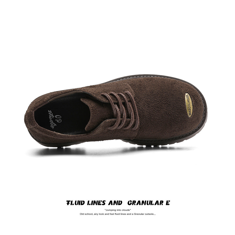 Men's Platform British Style Derby Niche Fashion Men's Casual Leather Shoes