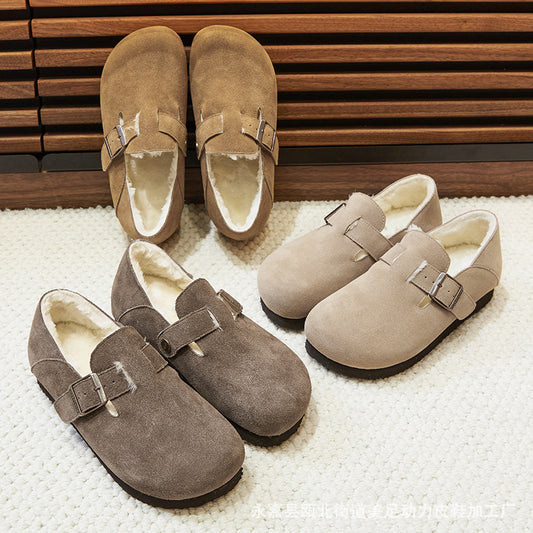 Women's Beauty Power Round Head Fleece-lined All-inclusive Casual Shoes