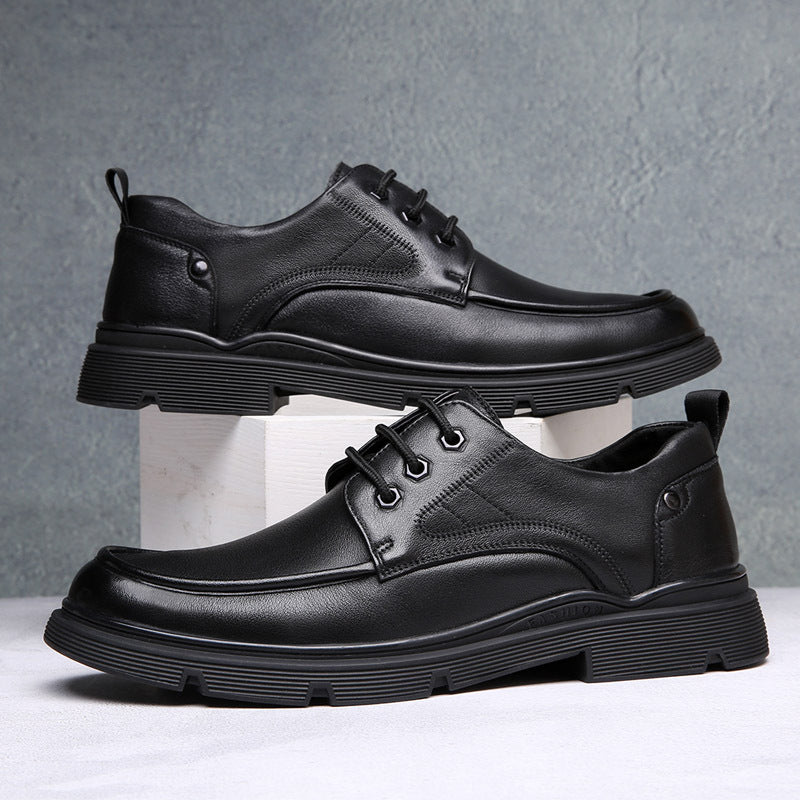 Men's Trendy First Layer Cowhide Business Genuine Leather Shoes