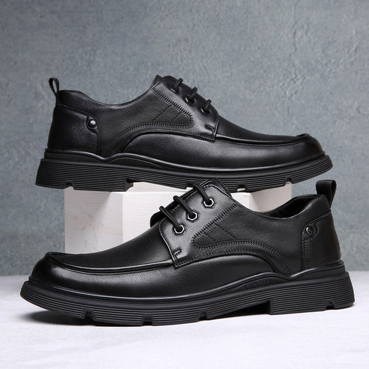 Men's Trendy First Layer Cowhide Business Genuine Leather Shoes
