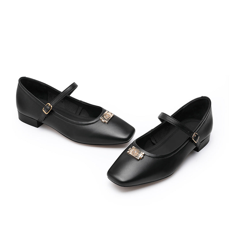 Women's Desai Sheepskin Spring Flat French Mary Casual Shoes