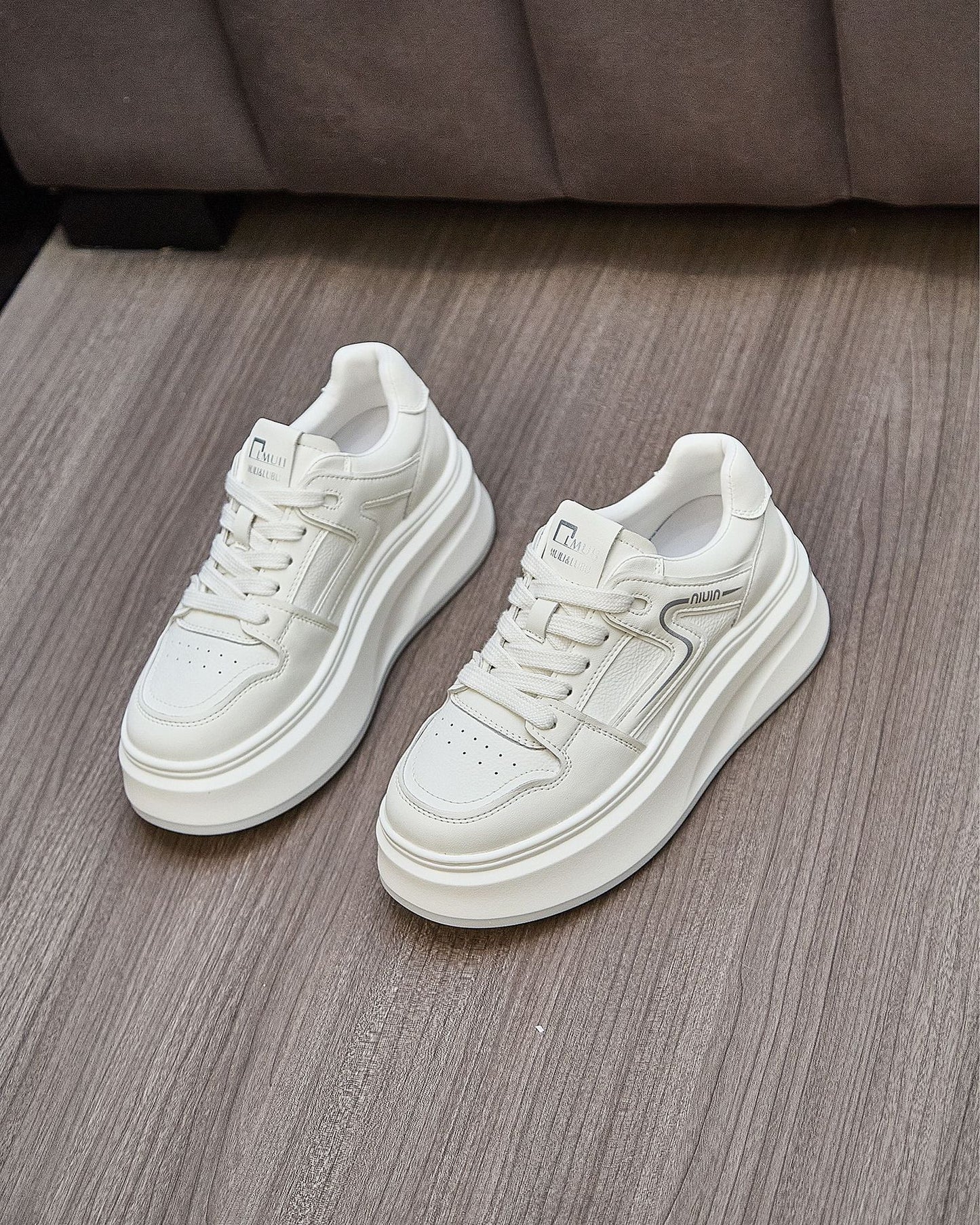 Women's Authentic Platform White Autumn Color Matching Small Height Increasing Women's Sports Shoes