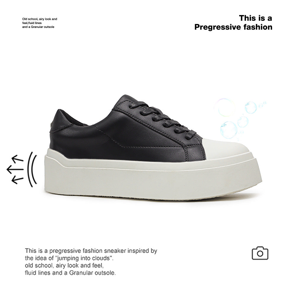 Women's & Men's Round Toe Craft Thickness Increased Fashion Sneakers