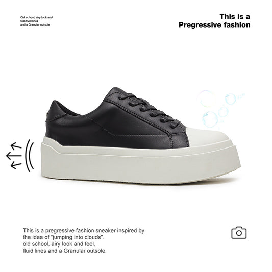 Women's & Men's Round Toe Craft Thickness Increased Fashion Sneakers