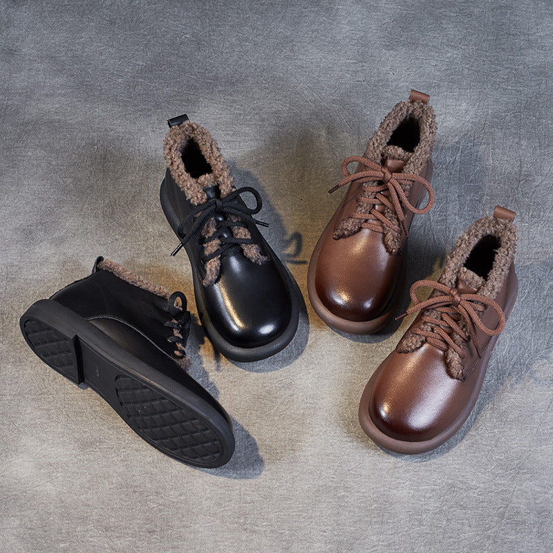 Women's Thermal Cotton Flat Ankle Winter First Snow Boots