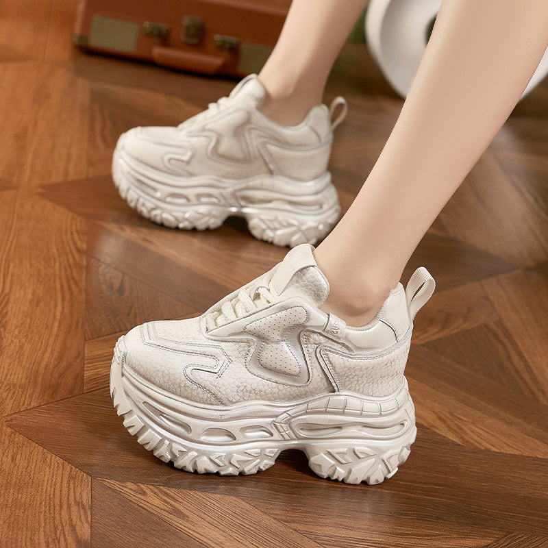 Women's Height Increasing Insole Dad Spring Fashion Brushed Versatile Women's Sports Shoes