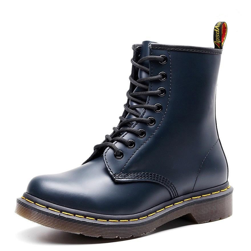 Women's & Men's Genuine Motorcycle Round Toe Fashion Haulage Motor Plus Women's Leather Boots