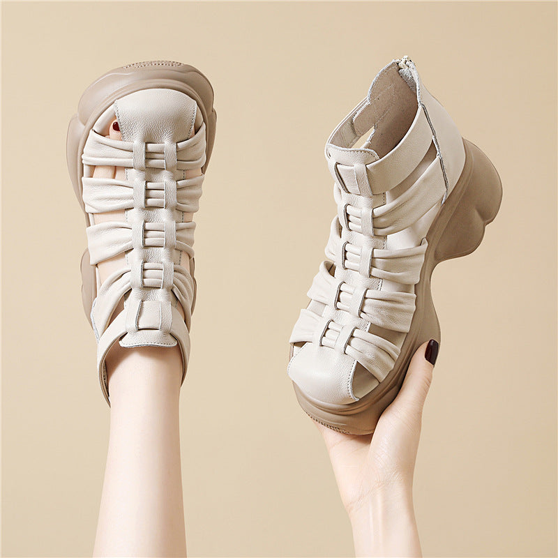 Women's Muffin Summer Small Raise The Bottom Platform Sandals