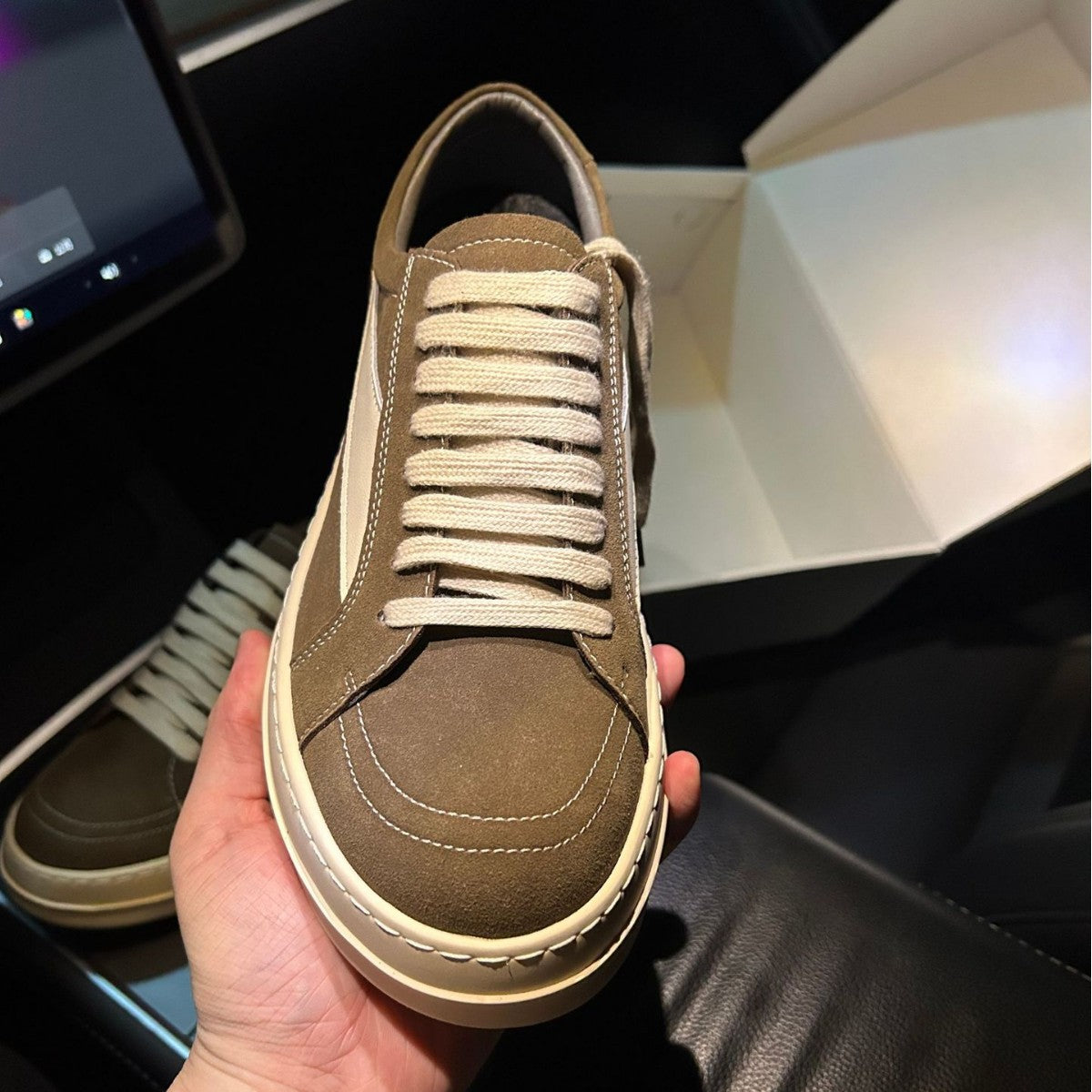 Triangle Increased Genuine Board Design Retro Patchwork Thick Bottom Men's Casual Shoes