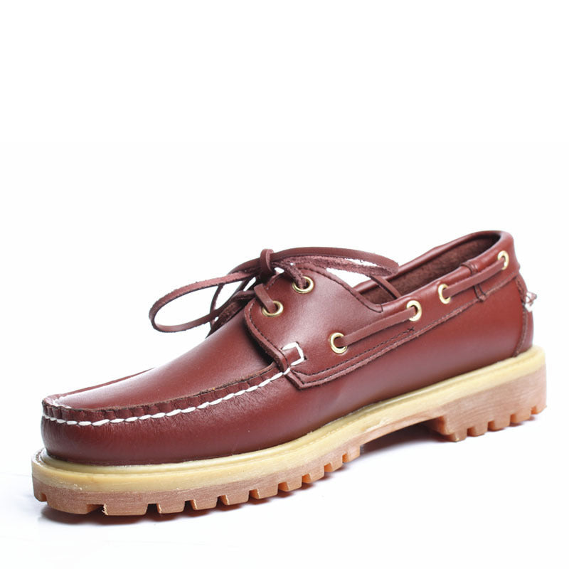 Men's Trendy Large Round Toe Boat Business Men's Casual Leather Shoes