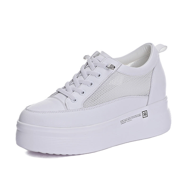 Women's Four Platform Height Increasing Insole Mesh Sneakers