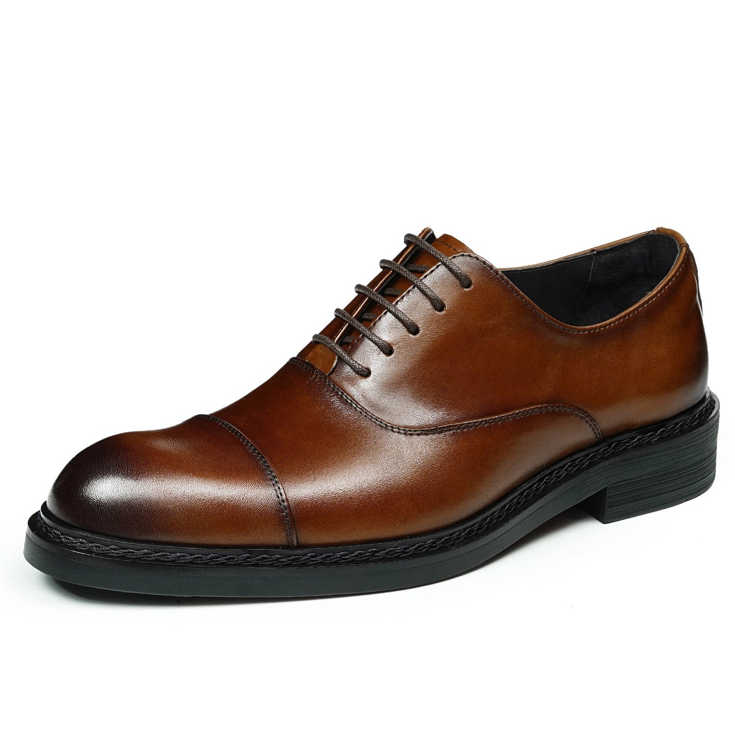 Men's Pointed Formal Wear Norwegian Sewing Oxford Leather Shoes